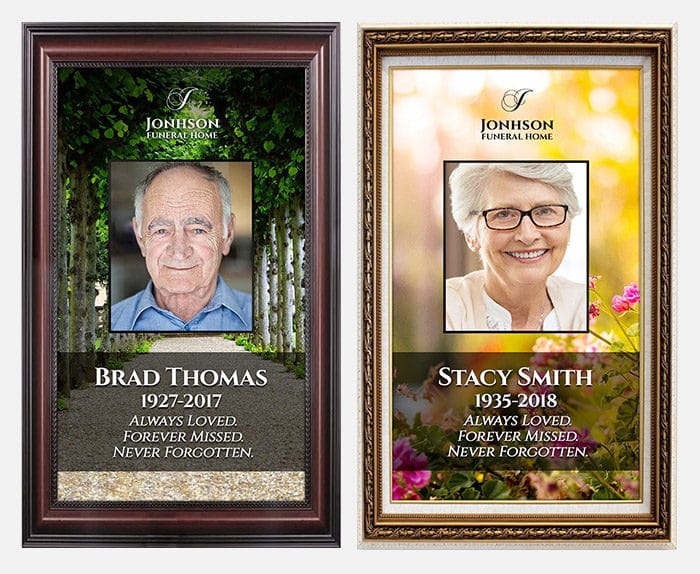 funeral home digital signage with custom framing