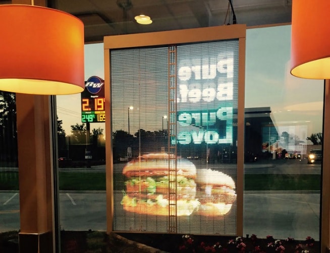 Transparent LED Restaurant Display for McDonalds