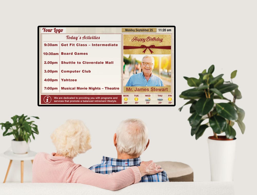 in-room tv for retirement home