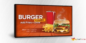 digital menu displaying fast food combo promotion