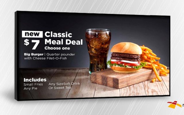 Digital restaurant ad screen