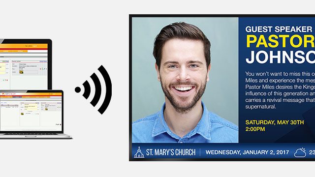 digital signage software updating church digital screens