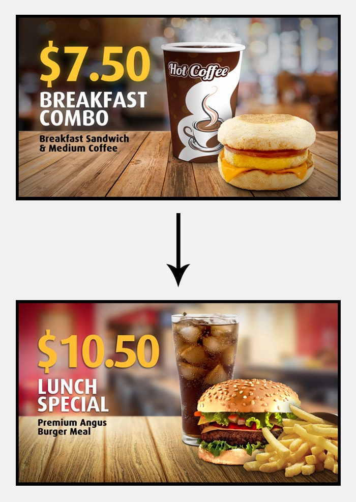 promo scheduling for fast food menu boards
