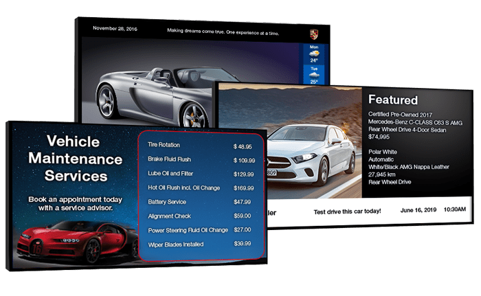 automotive digital signage screens