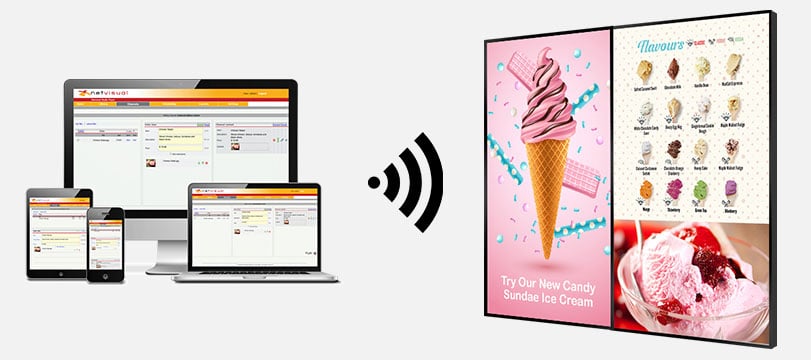 digital signage software updating ice cream digital menu boards
