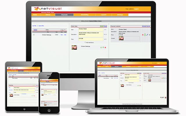 digital signage software solution on desktop laptop and mobile devicess